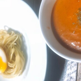 カレー風味ミートソースつけパスタ